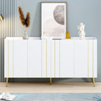 Luxurious Shoe Cabinet with 5 Metal Legs, Modern TV Stand with 4 Adjustable Shelves for TVs Up to 70