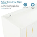 Luxurious Shoe Cabinet with 5 Metal Legs, Modern TV Stand with 4 Adjustable Shelves for TVs Up to 70