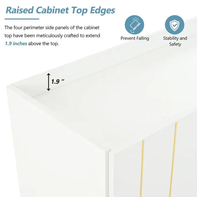 Luxurious Shoe Cabinet with 5 Metal Legs, Modern TV Stand with 4 Adjustable Shelves for TVs Up to 70