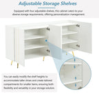 Luxurious Shoe Cabinet with 5 Metal Legs, Modern TV Stand with 4 Adjustable Shelves for TVs Up to 70