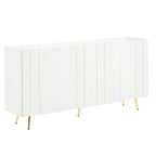 Luxurious Shoe Cabinet with 5 Metal Legs, Modern TV Stand with 4 Adjustable Shelves for TVs Up to 70