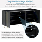 Luxurious Shoe Cabinet with 5 Metal Legs, Modern TV Stand with 4 Adjustable Shelves for TVs Up to 70