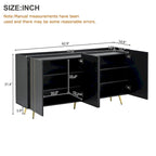 Luxurious Shoe Cabinet with 5 Metal Legs, Modern TV Stand with 4 Adjustable Shelves for TVs Up to 70