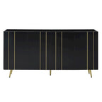 Luxurious Shoe Cabinet with 5 Metal Legs, Modern TV Stand with 4 Adjustable Shelves for TVs Up to 70