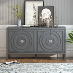 Retro Sideboarddoor with Circular Groove Design Round Metal Door Handle