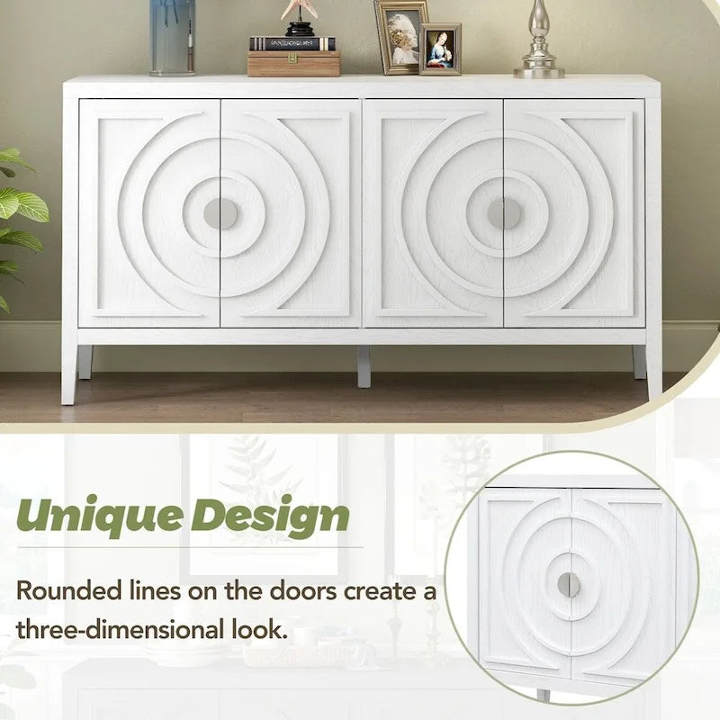 Retro Sideboarddoor with Circular Groove Design Round Metal Door Handle