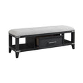 Bedroom 52 Wide Bench with Drawer, Weathered Steel