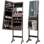 Fashion Simple Jewelry Storage Mirror Cabinet With LED Lights