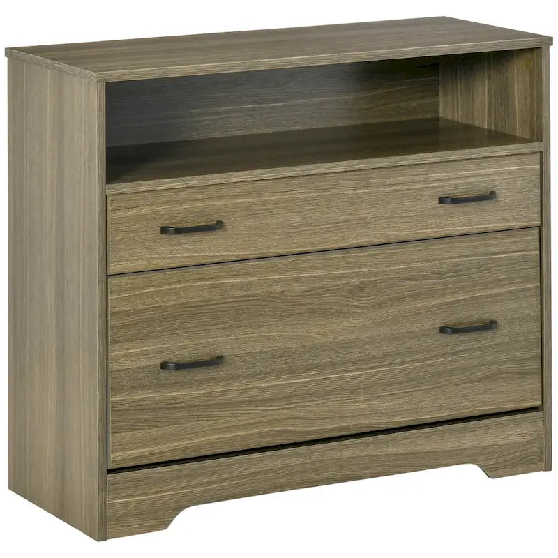 Lateral File Cabinet with Shelf, Office Storage Cabinet with 2 Drawers, Fits Letter Sized Papers