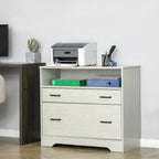 Lateral File Cabinet with Shelf, Office Storage Cabinet with 2 Drawers, Fits Letter Sized Papers