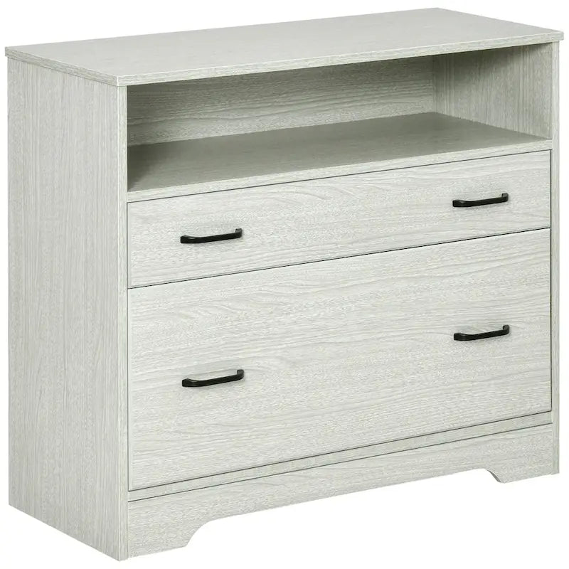 Lateral File Cabinet with Shelf, Office Storage Cabinet with 2 Drawers, Fits Letter Sized Papers