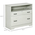 Lateral File Cabinet with Shelf, Office Storage Cabinet with 2 Drawers, Fits Letter Sized Papers