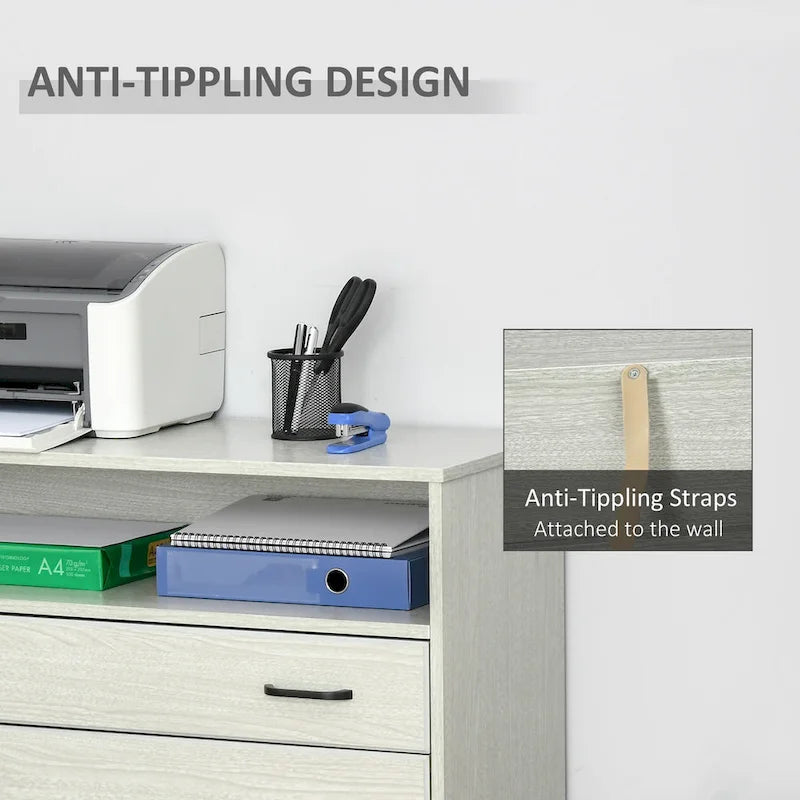 Lateral File Cabinet with Shelf, Office Storage Cabinet with 2 Drawers, Fits Letter Sized Papers