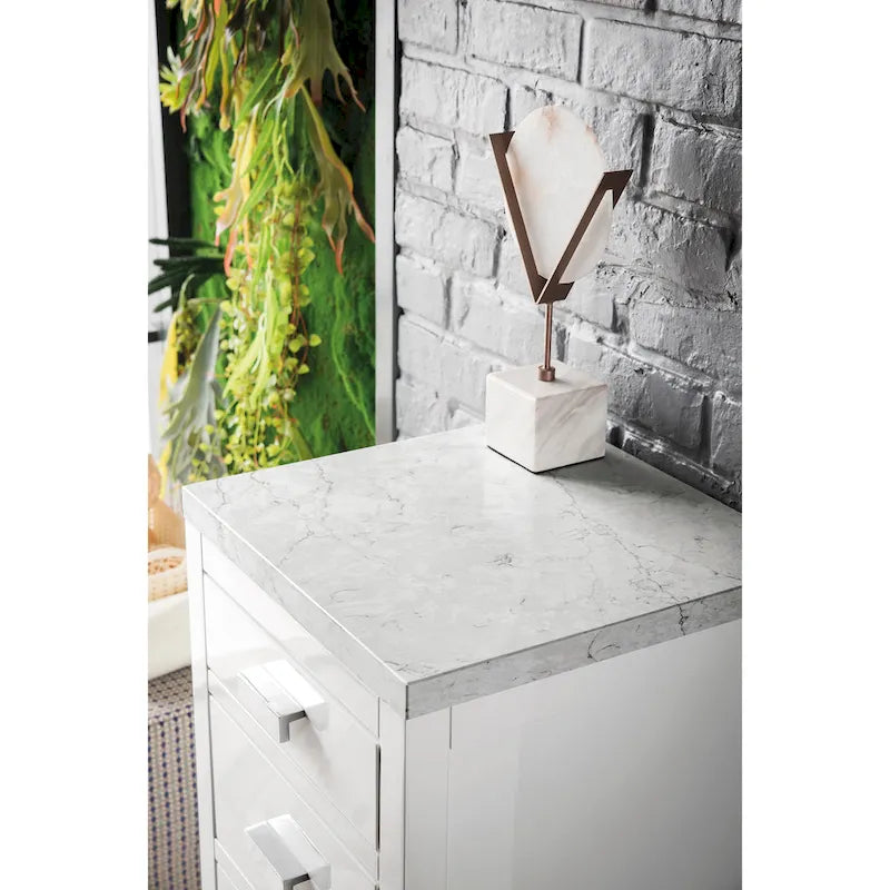 15 Base Cabinet w/ Drawers, Glossy White