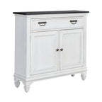 Wirebrushed White Charcoal 42 Inch Accent Hall Console