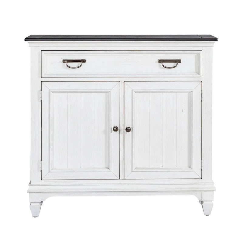 Wirebrushed White Charcoal 42 Inch Accent Hall Console