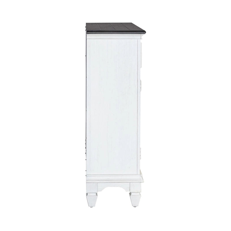 Wirebrushed White Charcoal 42 Inch Accent Hall Console