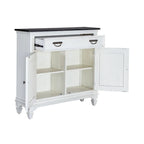 Wirebrushed White Charcoal 42 Inch Accent Hall Console
