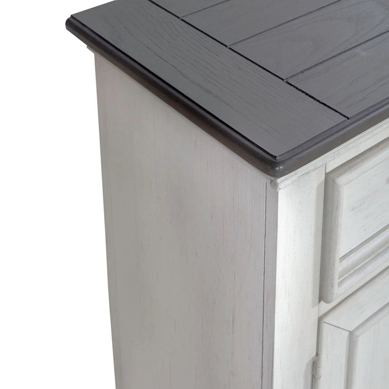 Wirebrushed White Charcoal 42 Inch Accent Hall Console