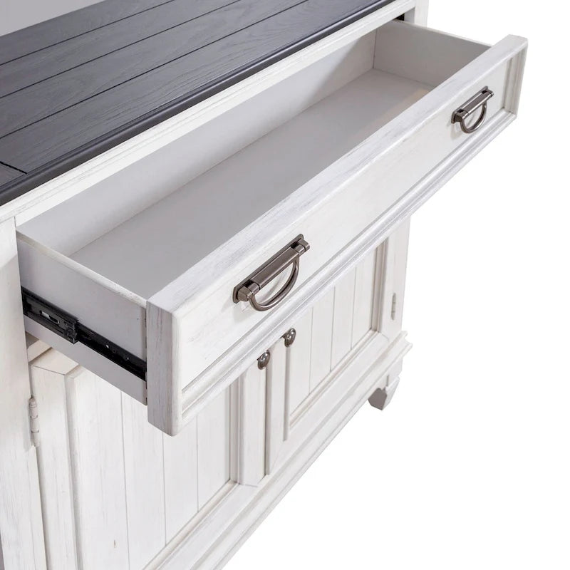 Wirebrushed White Charcoal 42 Inch Accent Hall Console