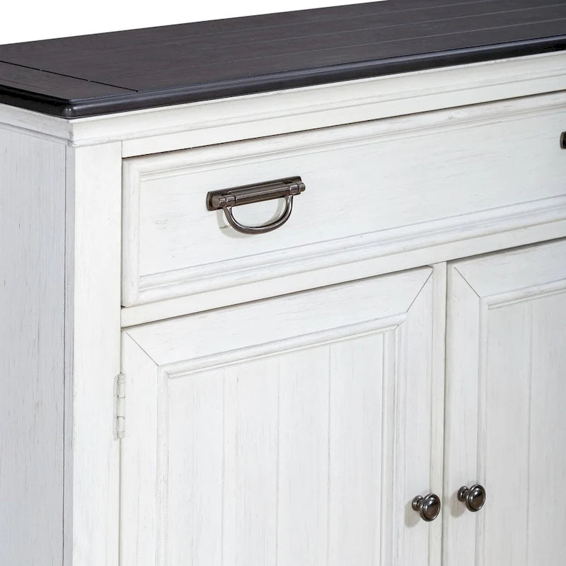 Wirebrushed White Charcoal 42 Inch Accent Hall Console