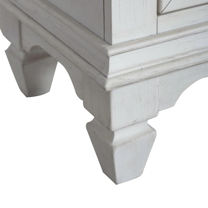 Wirebrushed White Charcoal 42 Inch Accent Hall Console