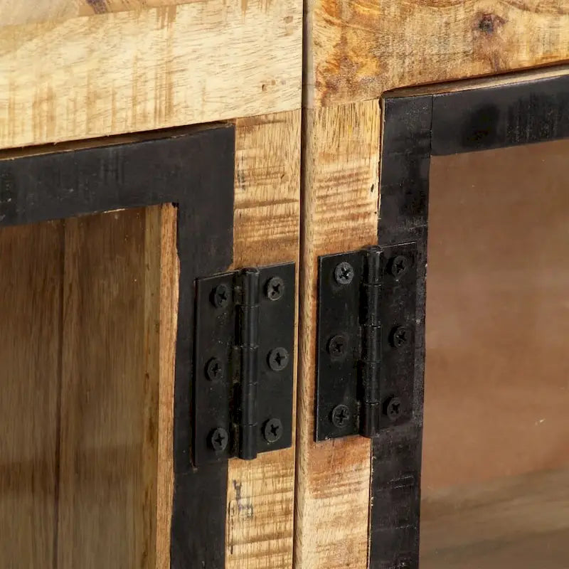 Sideboard Brown and Black 63x11.8x31.5 Solid Rough Mango Wood