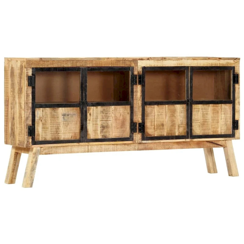 Sideboard Brown and Black 63x11.8x31.5 Solid Rough Mango Wood