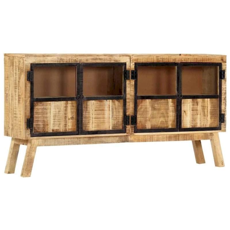 Sideboard Brown and Black 63x11.8x31.5 Solid Rough Mango Wood
