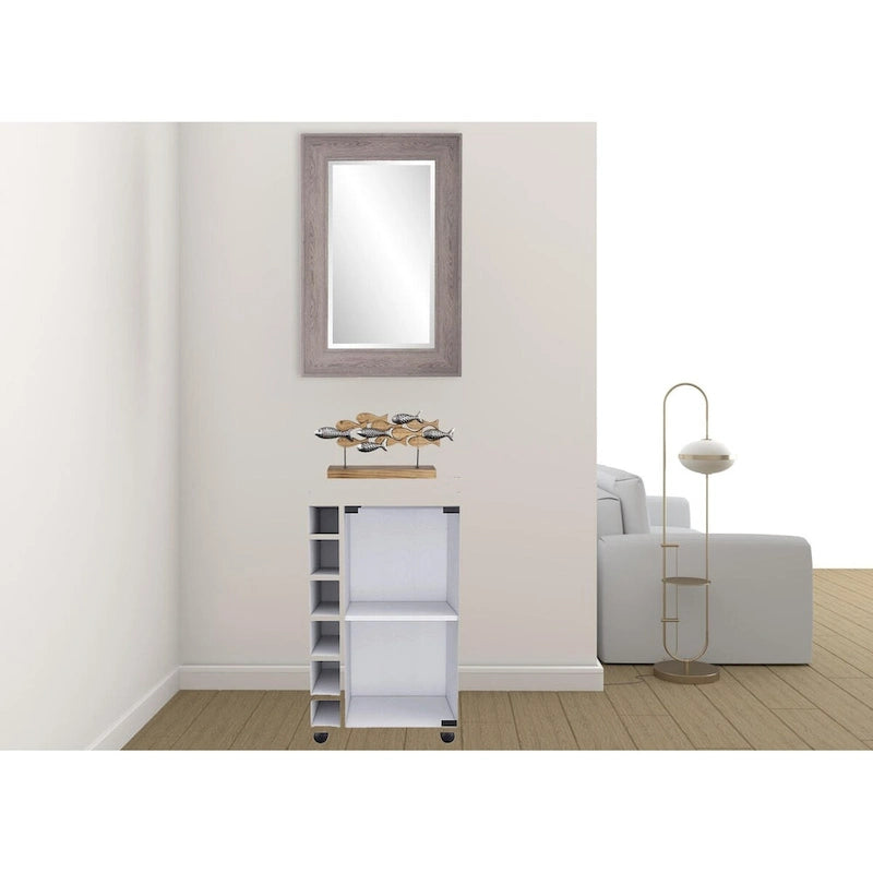 24 White Bar Cabinet With Multiple Shelves - 24.00