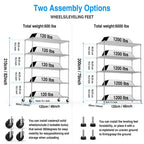 5 Tier 6000lbs Heavy Duty Adjustable Storage Rack Metal Shelf