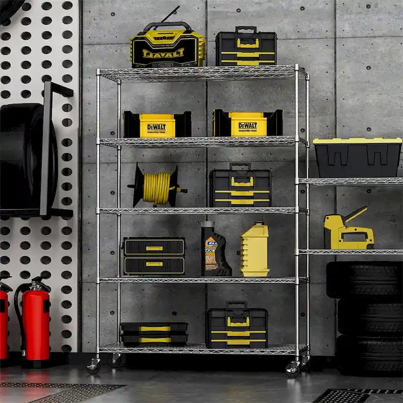 5 Tier 6000lbs Heavy Duty Adjustable Storage Rack Metal Shelf