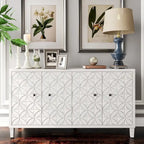Accent Cabinet 4 Door Wooden Cabinet Sideboard Buffet Server Cabinet - N/A