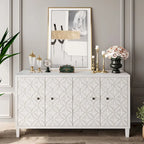 Accent Cabinet 4 Door Wooden Cabinet Sideboard Buffet Server Cabinet - N/A