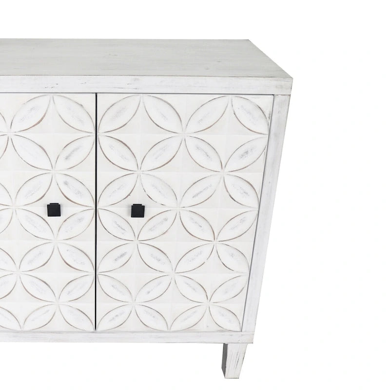Accent Cabinet 4 Door Wooden Cabinet Sideboard Buffet Server Cabinet - N/A