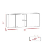 59-inch Four Swing Doors Wall Cabinet