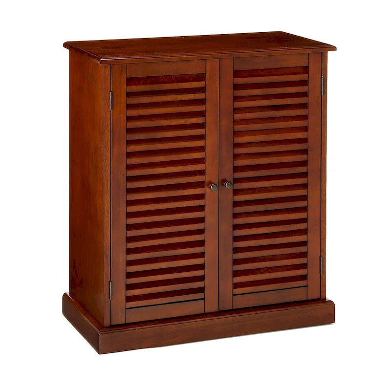 30 Modern Transitional Design 1pc Shoe Cabinet Oak Finish Adjustable Shelves - N/A