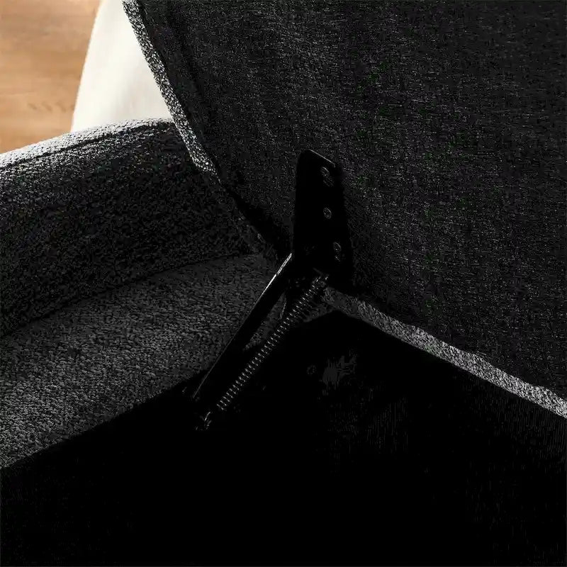 Oval Ottoman Storage Bench Chenille Fabric Bench w/Large Storage Space
