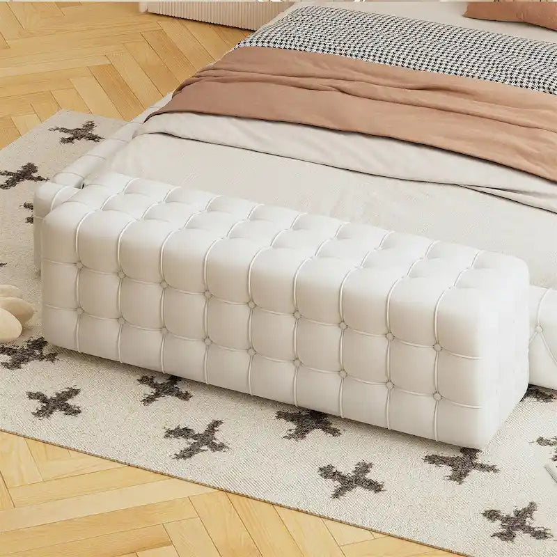 Velvet Upholstered Ottoman
