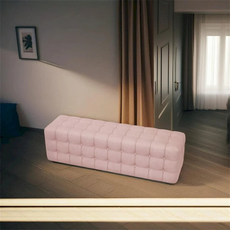 Velvet Upholstered Ottoman