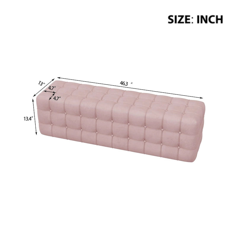 Velvet Upholstered Ottoman
