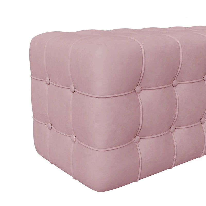 Velvet Upholstered Ottoman