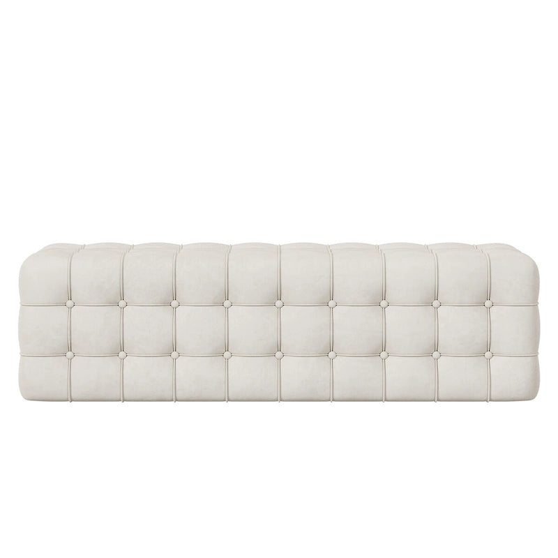 Velvet Upholstered Ottoman