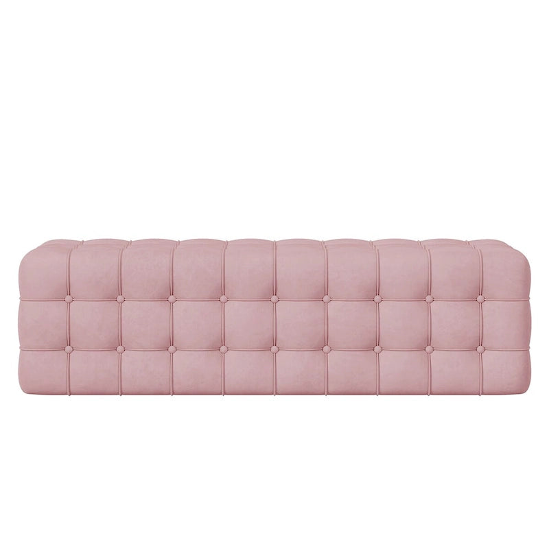 Velvet Upholstered Ottoman