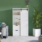 71-inch closets,large closets laundry cabinets,Plastic suction process,farm slide barndoors,save open space,brand hardware