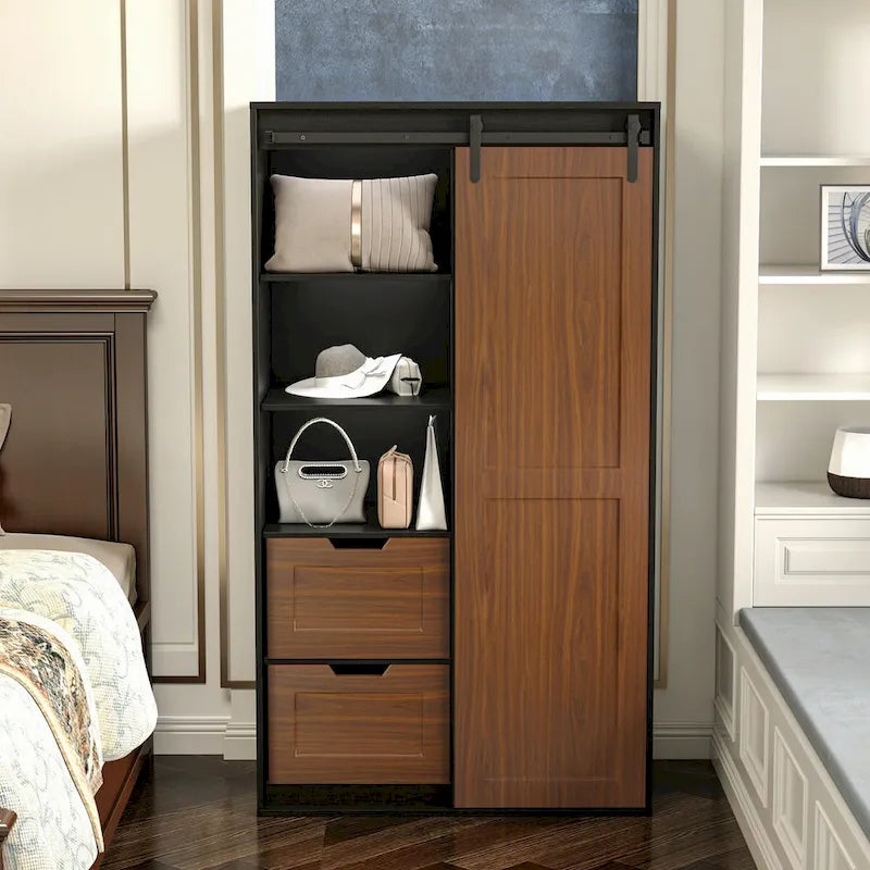 71-inch closets,large closets laundry cabinets,Plastic suction process,farm slide barndoors,save open space,brand hardware
