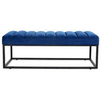 Metal Base Upholstered Bench Footstool for Entryway Living Room