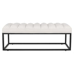 Metal Base Upholstered Bench Footstool for Entryway Living Room