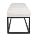 Metal Base Upholstered Bench Footstool for Entryway Living Room