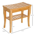 Bamboo Shower Bench with Storage Shelf